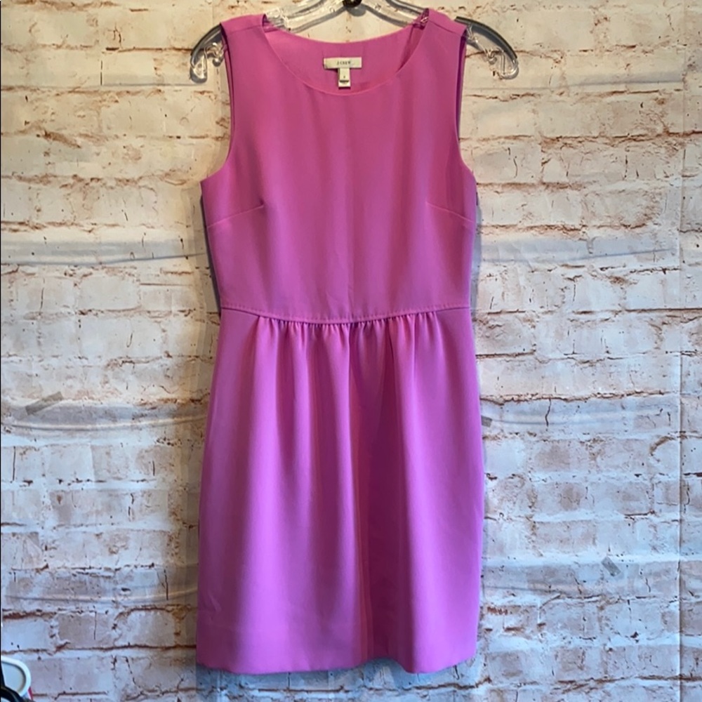 J Crew Camille dress purple fit flare knee length